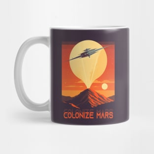 Mars Adventure Vintage Travel Poster Mug